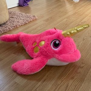 Hot pink narwhal stuffed animal